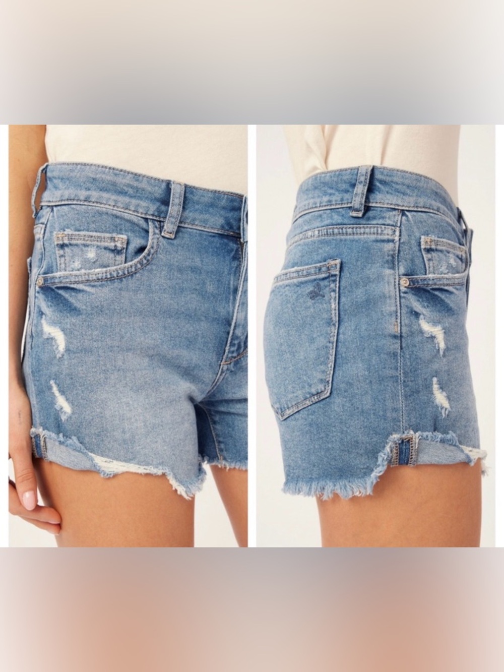 DL1961 Karlie Boyfriend Denim Shorts Distressed Light Wash Size 26